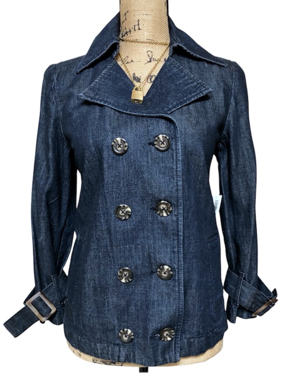 Old Navy NWT Small Dark Blue Denim Double-Breasted Women's Jacket